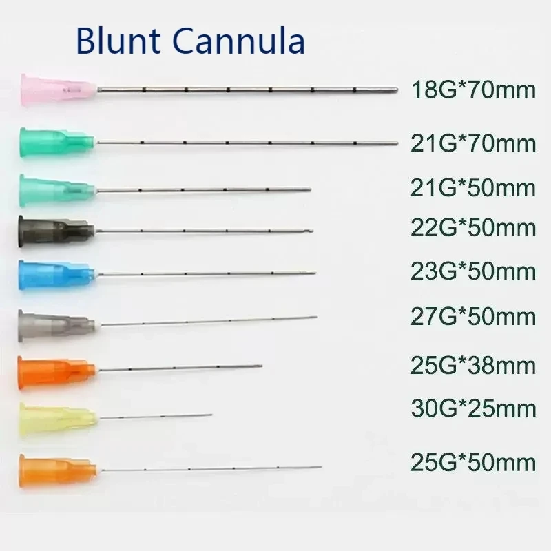 10pcs/box  Blunt-tip Cannula disposable 22g 23G 25G 27G 18G 30G 50mm 14G Blunt Fine Micro Body Piercing Needles Cannula Syringe