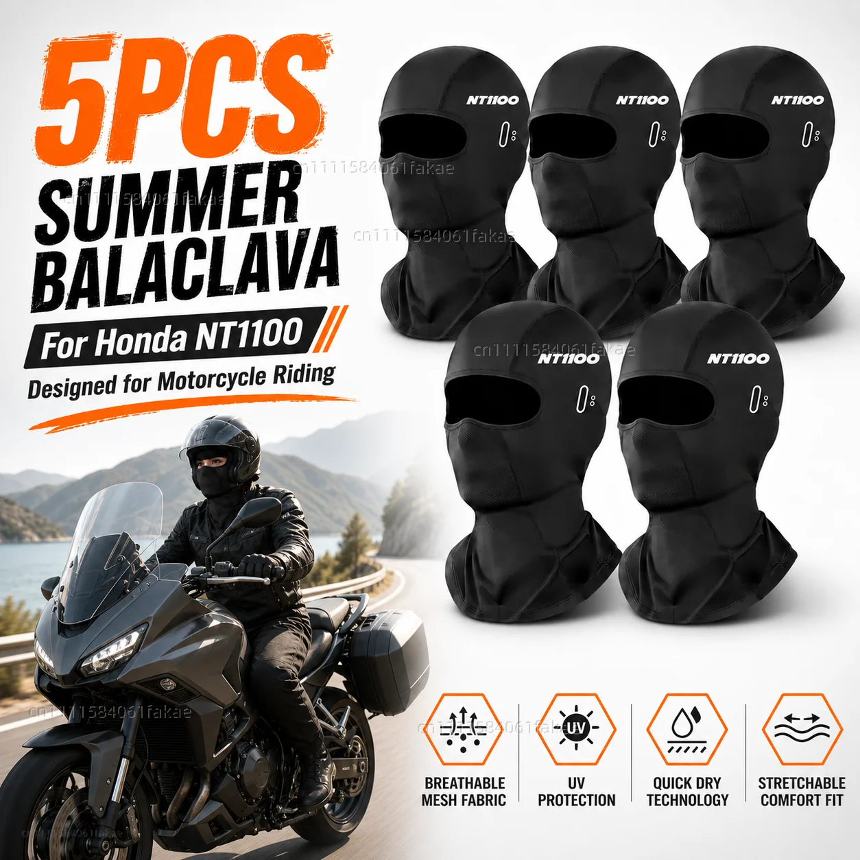

5PCS Motorcycle Balaclava Summer UV Protection Glasses Face Breathable Hole For Honda NT1100 CB1100X NT 1100 CB 1100 X Riding
