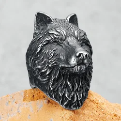 Wolf Rings 316L Stainless Steel Men Ring Forest Lead Wolf Rock Rap Hiphop for Biker Male Boyfriend Jewelry Best Gift Wholesale