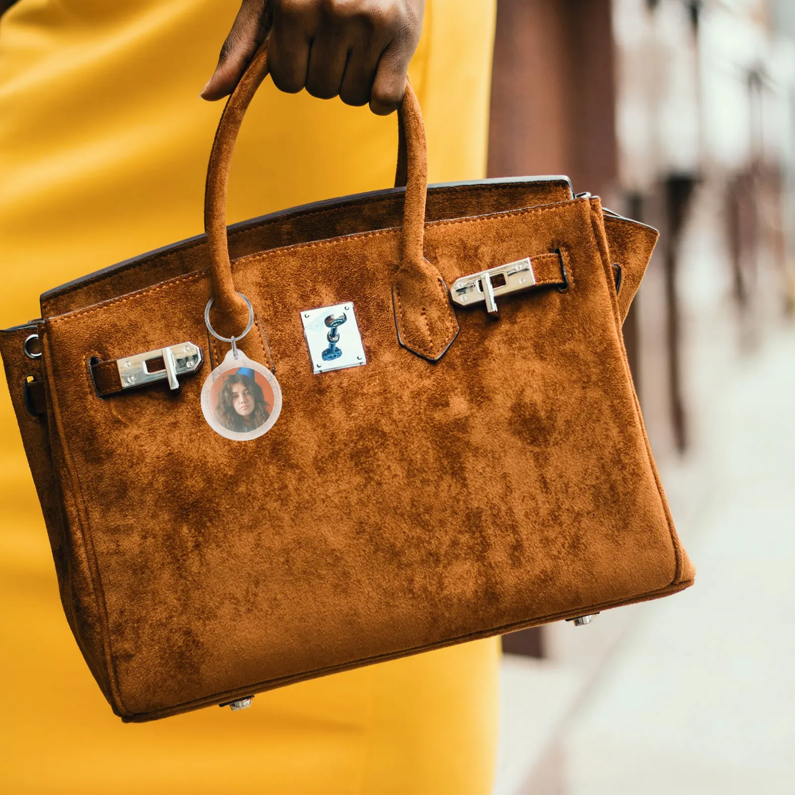 

100Pcs Circular Clear Acrylic Photo Frame Keyring DIY Blank Insert Keychain Key Holder Personalized Gift for Friends Family