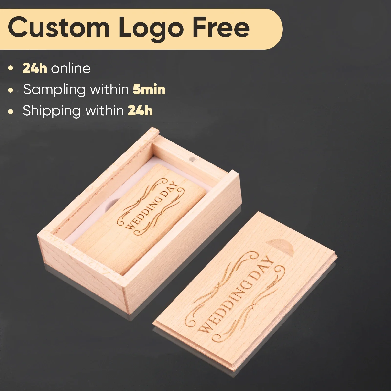 JASTER USB 3.0 1PCS Free Logo Wooden USB Flash Drive USB Box Pendrive 4GB 16GB 32GB 64GB Custom Logo Photography Wedding Gift