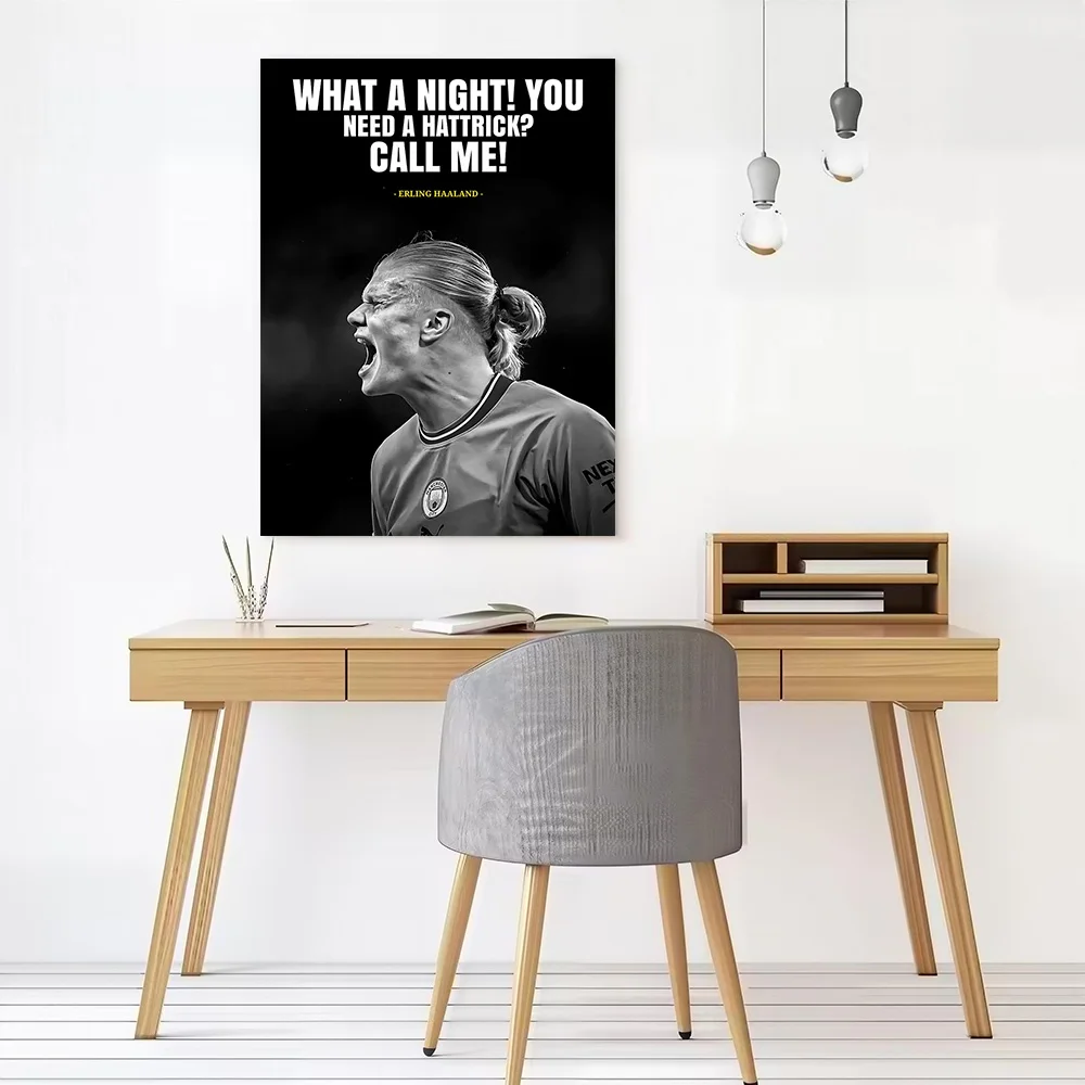 Erling Haaland Quotes Poster Customizable Printed Canvas Painting for Pictures Wall Art Decoration Living Room Decor Wand Deko