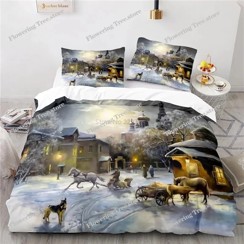 Animal Art Horse Painting 3d Bedding Set Print Duvet Cover Sets with Pillowcases Home Textile Single Double Queen King Bed Linen