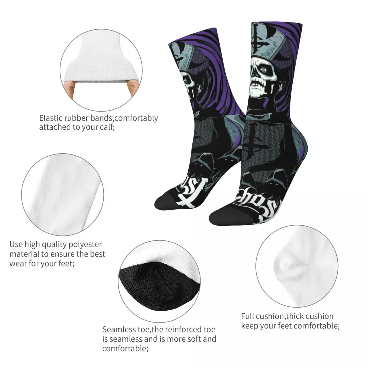 Happy Funny Male Men Socks Harajuku Ghost Band B.C. Rock Band Halloween Sock Sport Women Socks Spring Summer Autumn Winter