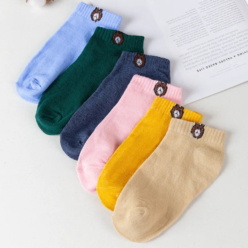 

10 Pairs Of Internet Red Teddy Bear Cartoon Boat Female Spring And Summer Four SeaSon Low Cut SockS Student