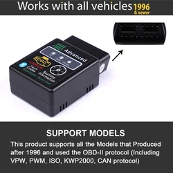auto OBD ELM327 Bluetooth car diagnostic tool for Audi BMW E46 E39 E38 E90 E60 E36 F30 F30 E34 F10 F20 E92 E38 E91 E53 E70 X5