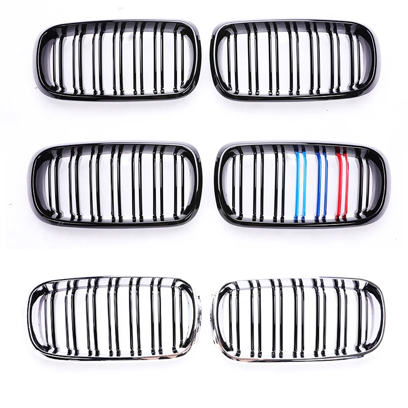 Front Bumper Kidney Grill Dual Slat M Color Grille For BMW X5 X6 F15 F16 2014-2018 Carbon Fiber Pattern Chrome sDrive35i xDrive