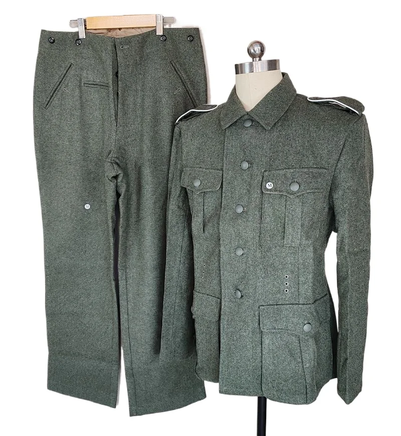 Reproduction German WH M40 Fieldgrey Wool Feldbluse Field Blouse Tunic pants  SET