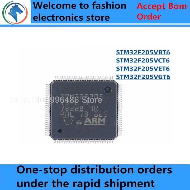 

100% New STM32F205VBT6 STM32F205VCT6 STM32F205VET6 STM32F205VGT6 LQFP100 Brand new original chips ic