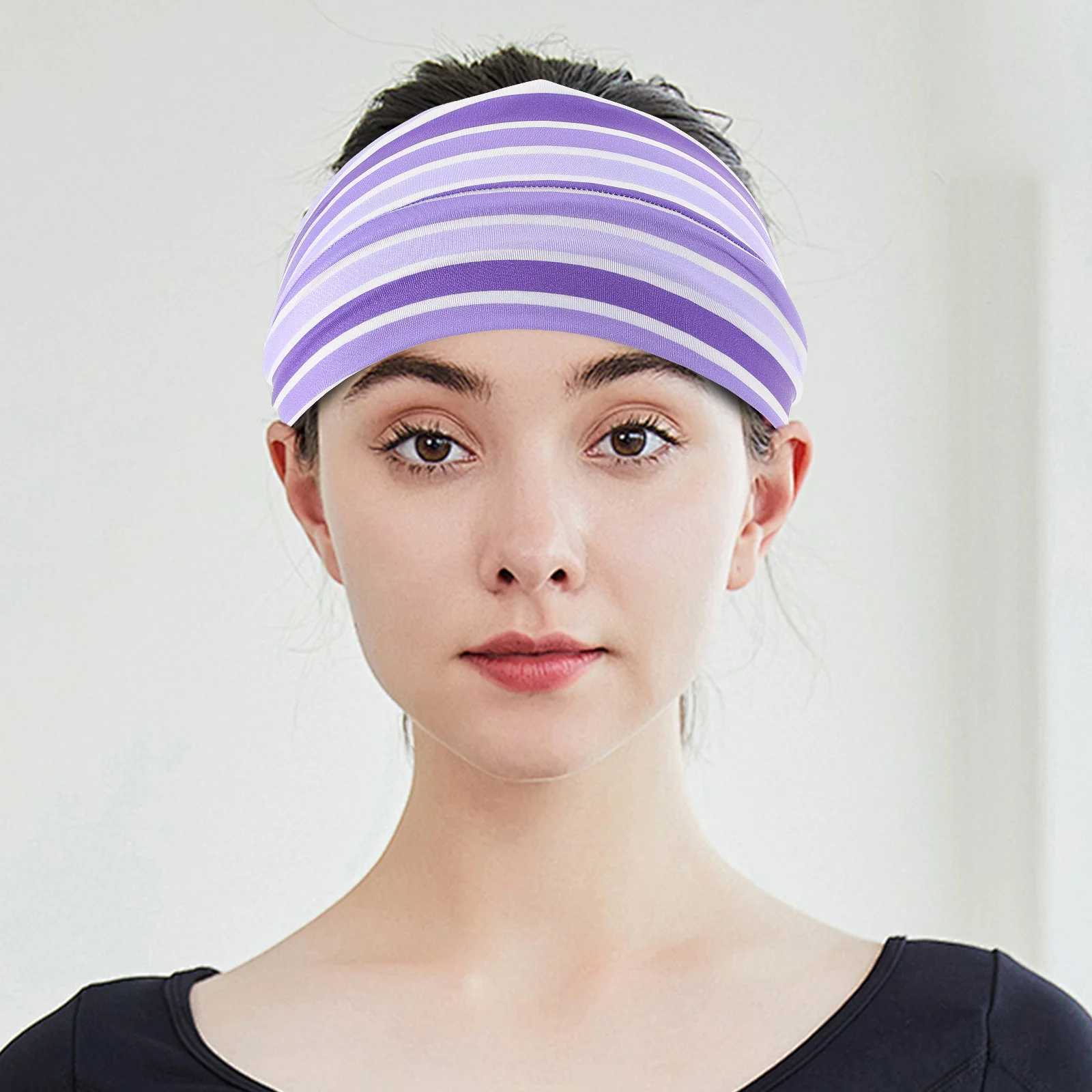 رباط رأس مرن قابل للتنفس للنساء نونسليب رباط شعر رياضي لليوجا والجري واللياقة البدنية متعدد الوظائف ماص للعرق أنيق عصري