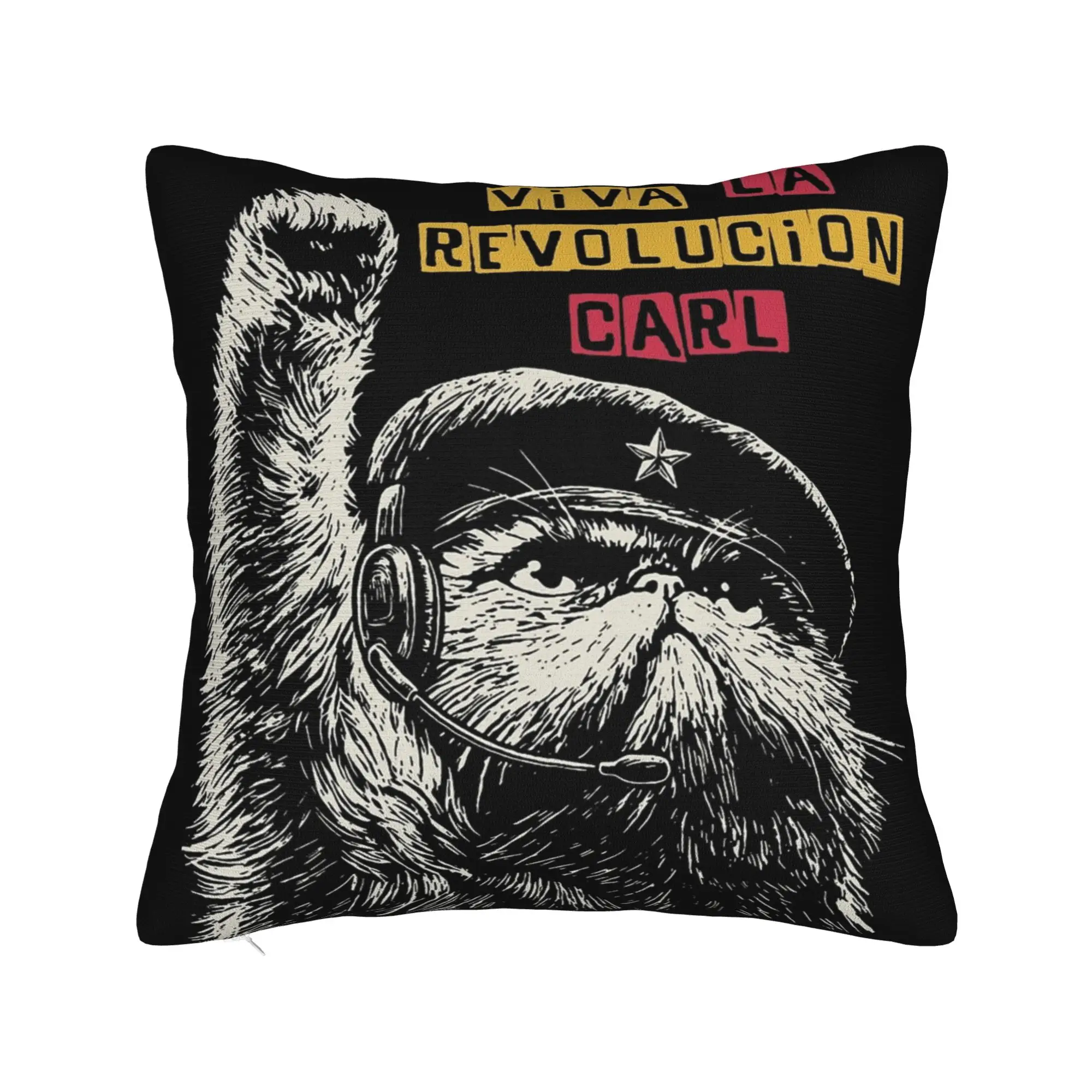 Decorative Pillowcase Viva La Revolution Carl Cat Lover Merch Seat  Pillow Case Cover Zipper Multi Size