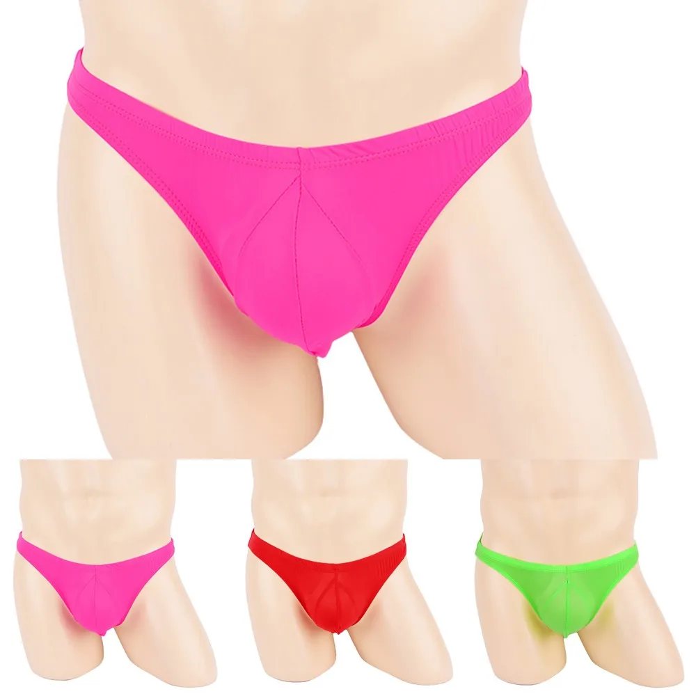 Men's Panties Ice Silk Briefs Bikini Underwear Stretch Ruched Back Thong Lingerie Gay Sissy Pouch Underpants Breathable Knickers