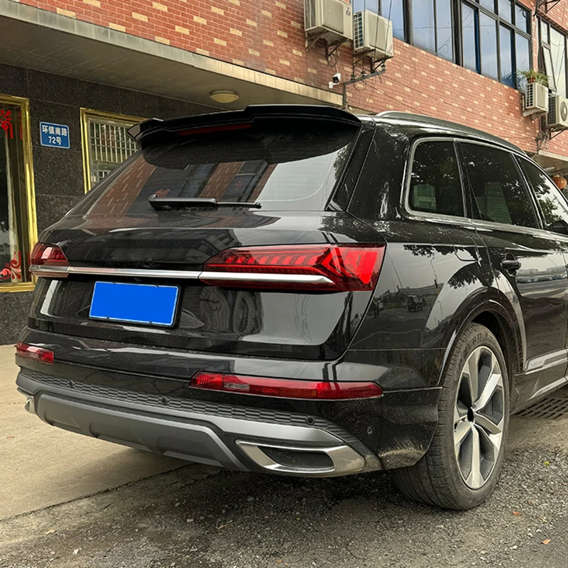 High Quality ABS For Audi Q7 S-Line 2016-2024 Car Rear Roof Spoiler Wing Glossy Black Body Kit Modification Accessories