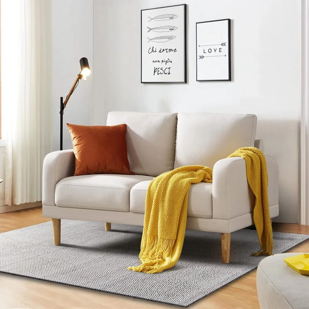 

50"(W) Loveseat, Small Couches for Small Spaces, Mini Love Seat Sofa Furniture for Living Room, Bedroom, Beige