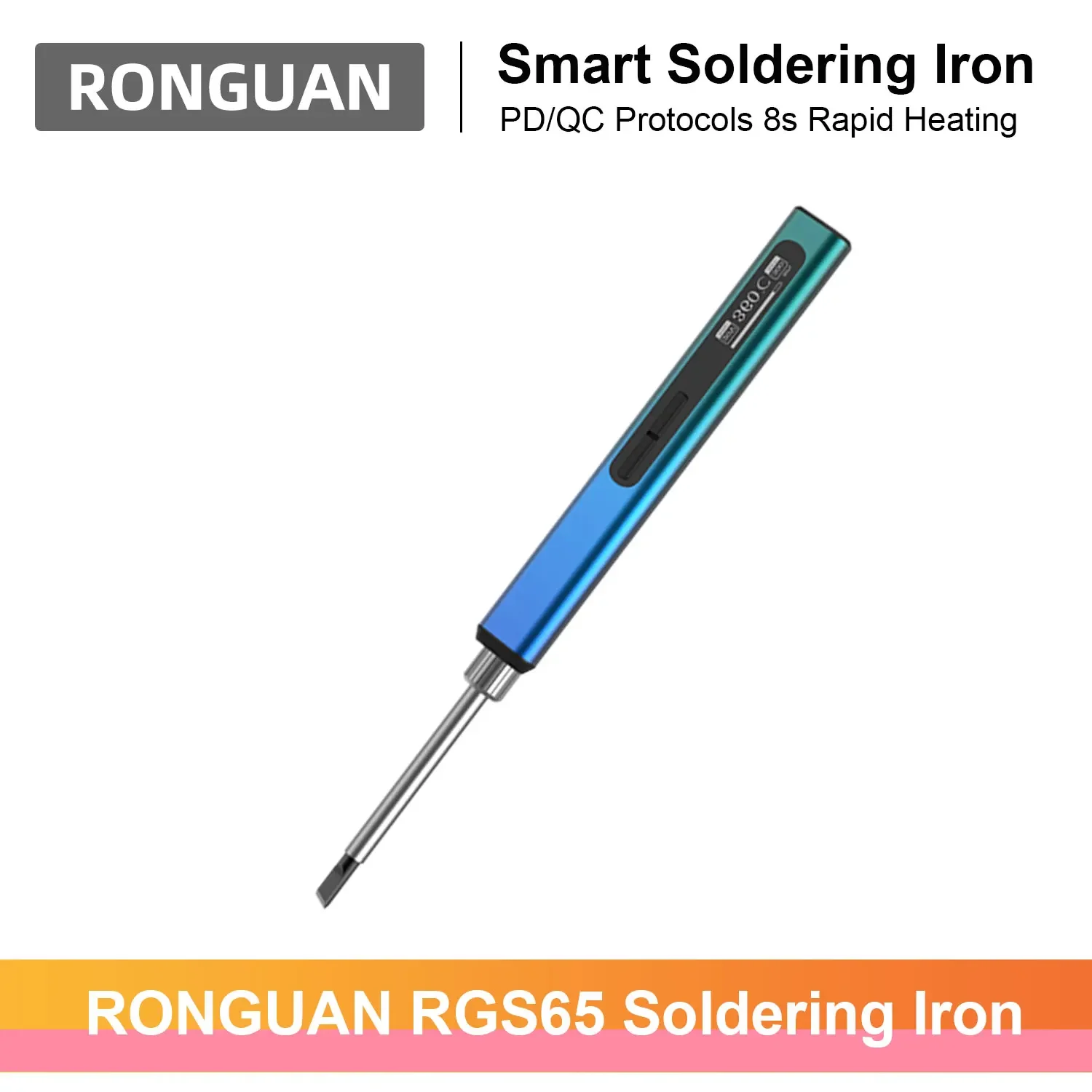 RONGUAN RGS65 Electric Soldering Iron Kit PD 65W Repair Tool Metal Appearance Pencil Portable Solder Iron Tips SH72 MINI Stand