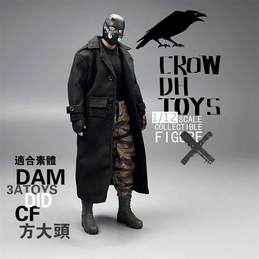 CROW DH TOYS 1/12 Soldier Clothing Trendy Long Style Overcoat Model Accessories Fit 6'' Action Figure Body In Stock