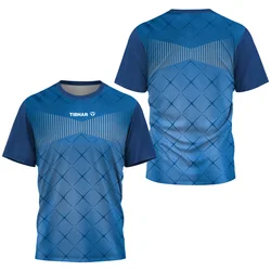 Outdoor Tennis Sports T-Shirts Fashion 3D Gradient Printed T Shirt For Men Casual O-neck Short Sleeve Loose Tops Summer Clothing