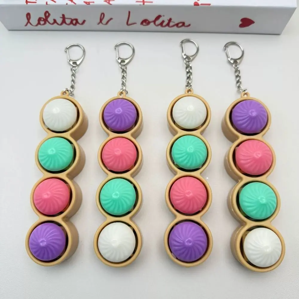 2-in-1 Fidget Spinner Keychain Steamed Bun Bun Keyboard Push Button Sensory Hand Relax Spinning Top Fidget Clicker Keychain
