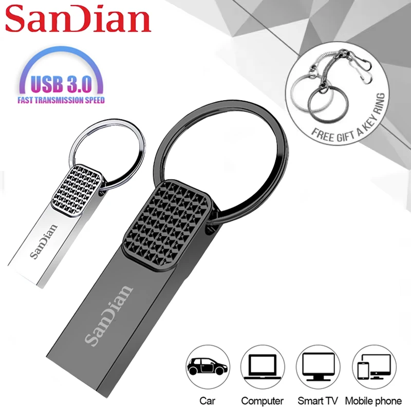 Flash Drive USB 2TB, Aksesori baru model baru 3.0 logam kecepatan tinggi