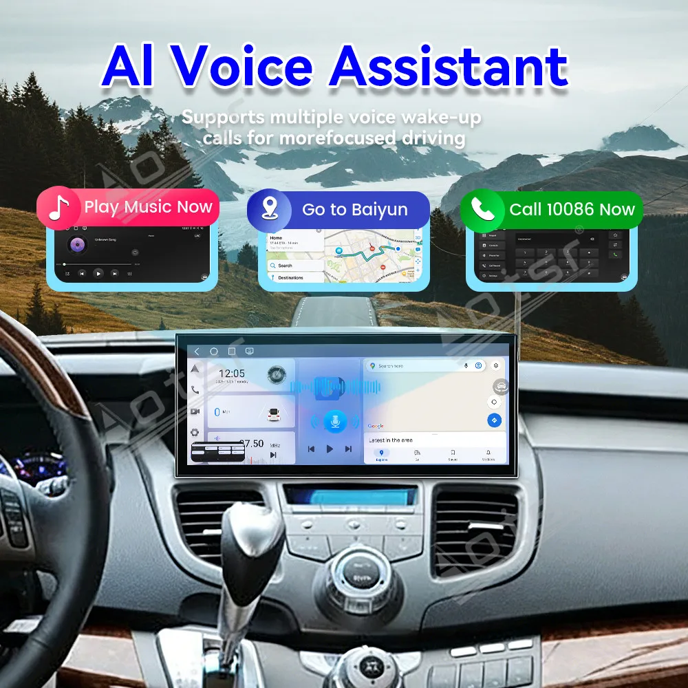

15,8-дюймовый большой сенсорный экран, автомобильный GPS-мультимедийный плеер для Honda Odyssey 2005-2010, беспроводной CarPlay, Android Auto, стерео-магнитола