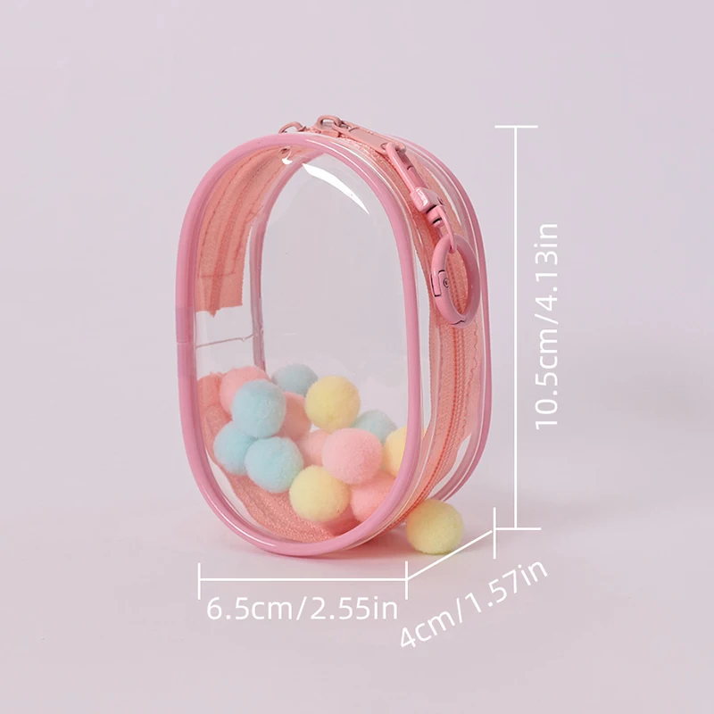 น่ารักการ์ตูนตุ๊กตากระเป๋าเก็บพวงกุญแจ PVC โปร่งใส Mystery Doll Organizer กล่องของขวัญ