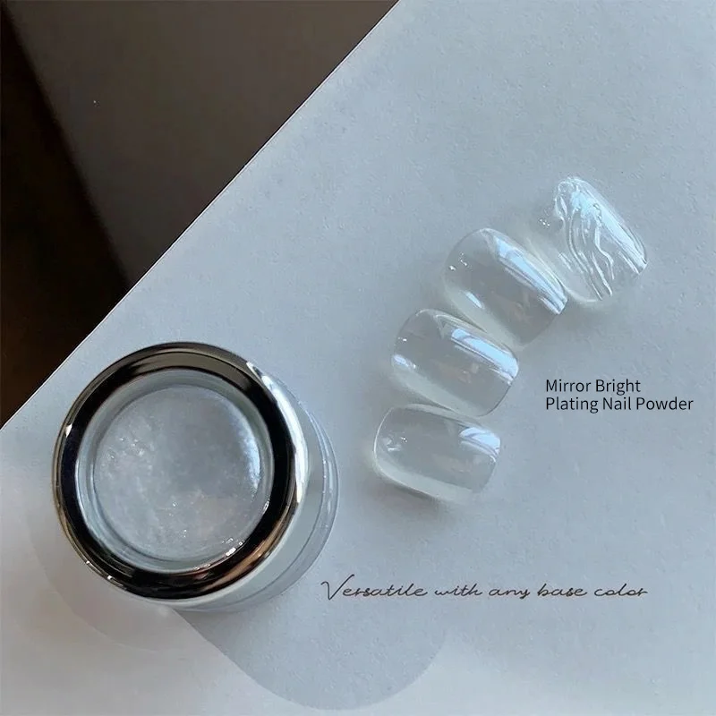 Y2K Sommer Sonnenlicht Hochtransparentes Nagel-Chrompulver Spiegelglanz Perlweiß Nagel-Reibepulver DIY Maniküre-Staub – Detail 5