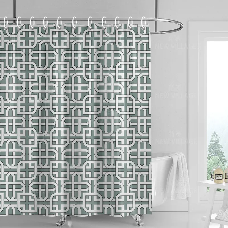 Home decoration shower curtains bathroom waterproof curtain fabric Living Room Modern Nordic Modern geometric pattern simple