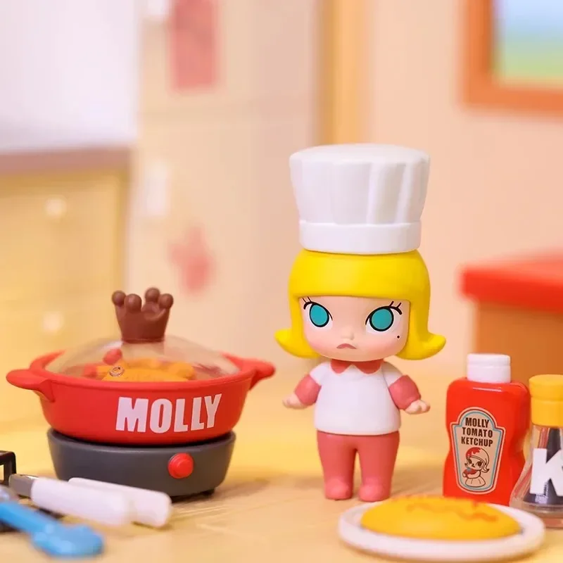 

POP MART MOLLY Cooking Series Mystery Blind Box Очаровательная фигурка шеф-повара идеально подходит для кухонного декора и пищевых продуктов