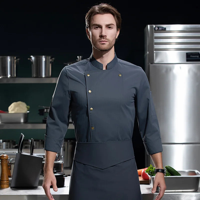 Männer Restaurant Koch Jacke Frau Hotel Cafe Chef Uniform Food Service Langarm Arbeitskleidung Catering Backen Arbeitskleidung