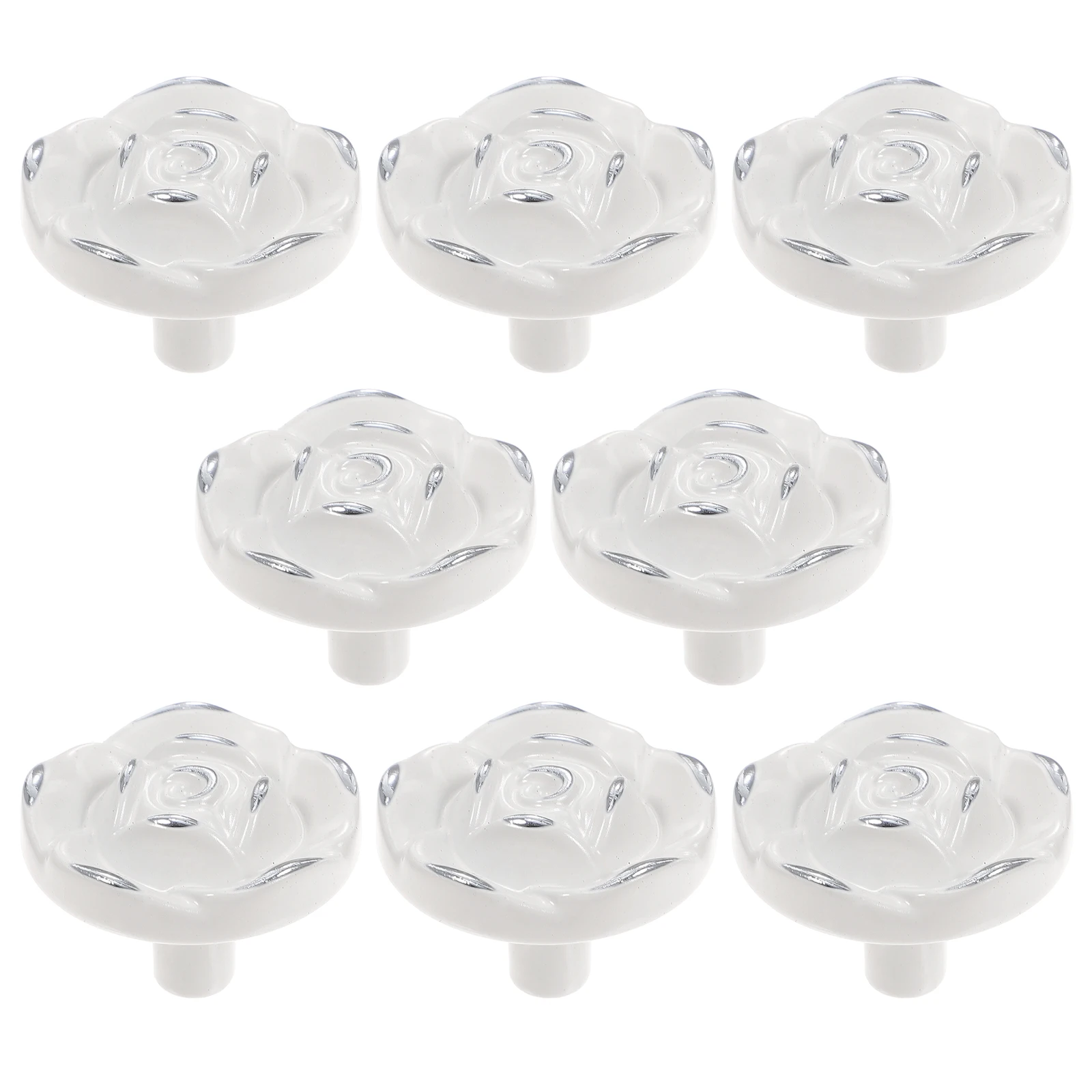 

8 Pcs Furniture Handle Drawer Pulls for Dresser Rose Style Knobs Door Cupboards Retro Decor Cabinet Dressing Table