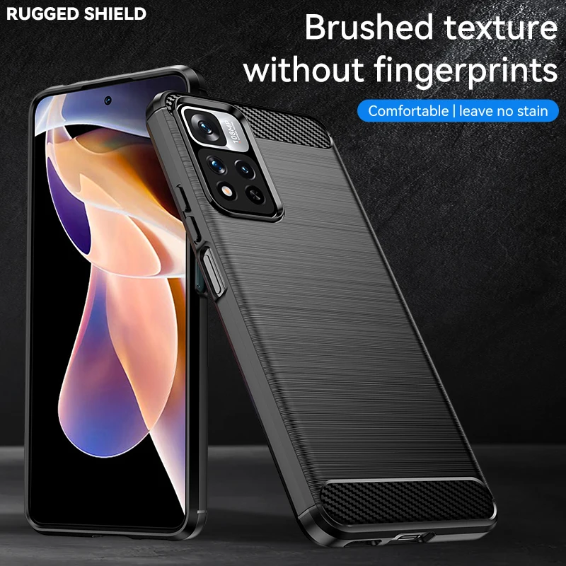 For Cover Xiaomi Redmi Note 11 Pro Plus 5G Case For Redmi Note 11 Pro Silicone Carbon Fiber Case For Redmi Note 11 Pro Plus 5G