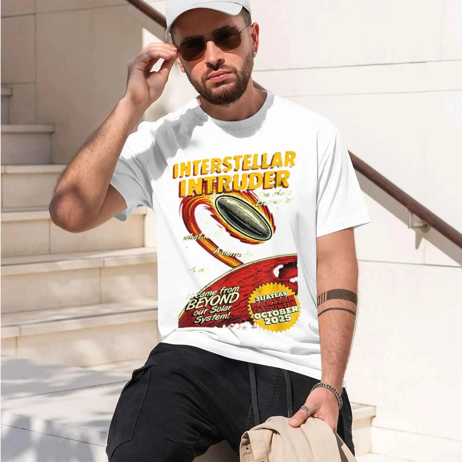 Interstellar Intruder, 3I/Atlas Science Ftion T-Shirt Funnyt Shirt for ManCustom Printed Grh T Shirts Camiseta Hombre 2026 New M