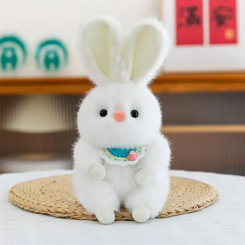Porte-clés pendentif lapin qui pleure, Animal mignon, jouet en peluche Kawaii, poupée de dessin animé, cadeau d'anniversaire pour enfants, dernière collection