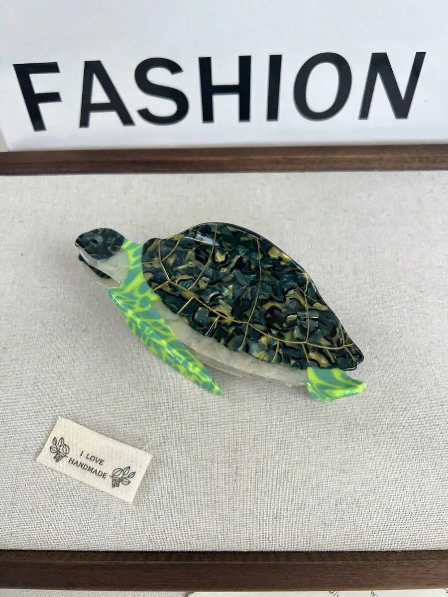

Ocean Series Acetate Hair Claw Clip Turtle Design Fashion Accessory For Women