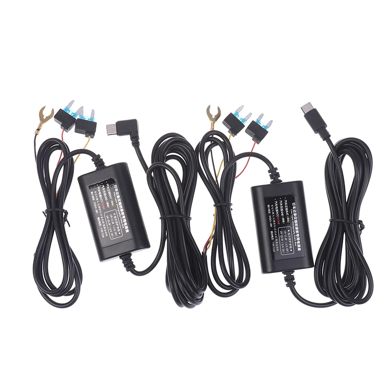 12-24V To 5V 2.5A Parking Monitoring Car DVR Dashcam Camera Hardwire Kit With Low Voltage Protection Type-C USB Port