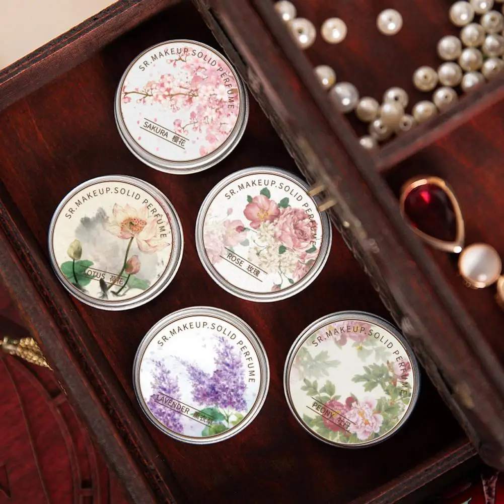 

Women Solid Perfume Chinese Style Body Aroma Balm Long-lasting Rose Lavender Floral Fragrance Solid Balm Body Deodorant Supplies