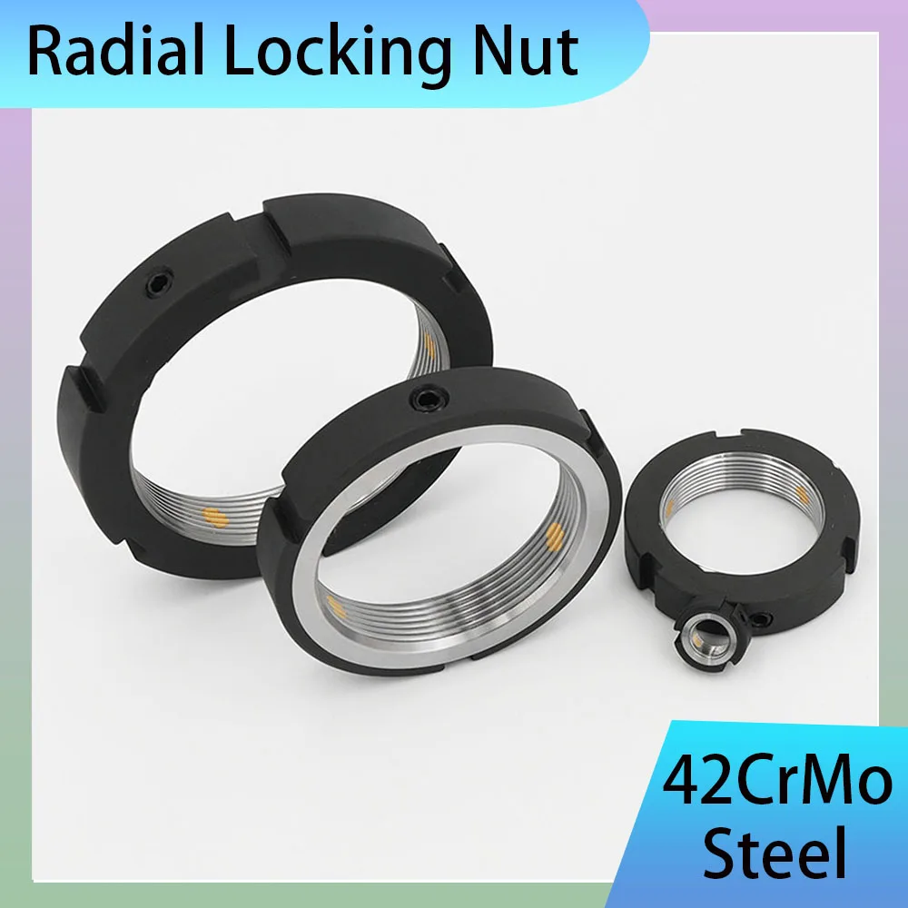 1Pcs M6-M30 Radial Three-Point Precision Locking Nut 42CrMo Steel Anti Loosening Machine Tool Screw Bearing Positioning Nut
