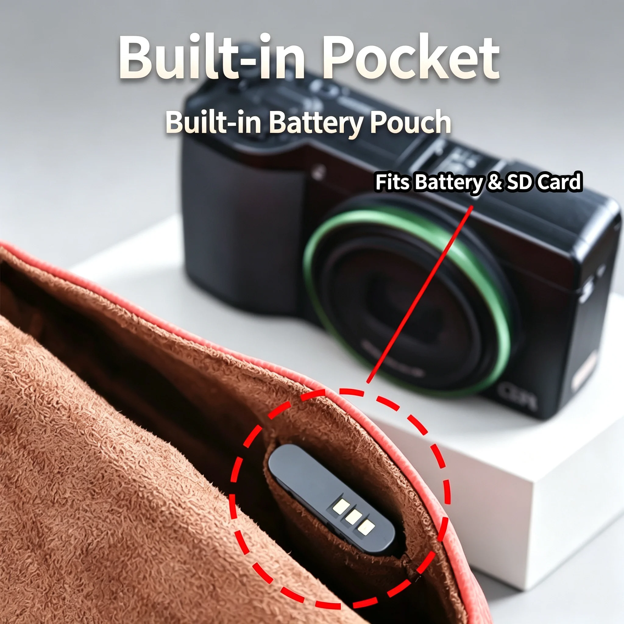 Elegant Soft Fluffy Lining Compact Camera Protective Pouch Hand Bag For Sony ZV1 ZVE10 LX10 RX100 GR3 Digital Camera Storage Bag