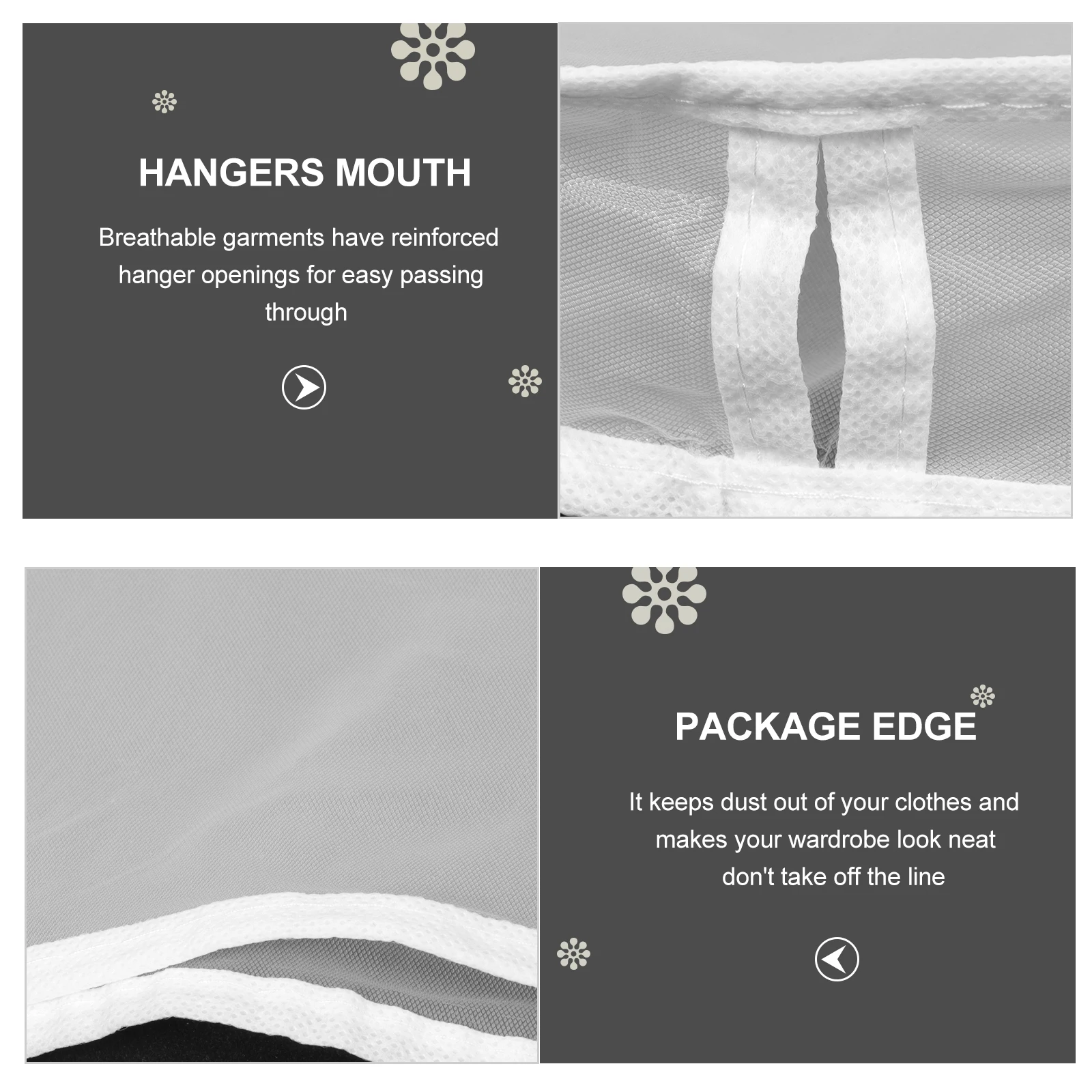 

5Pcs Thickened Transparent Wardrobe Bags 60x5x30cm Clothes Dustproof Covers Home Supply Garment Storage Reusable