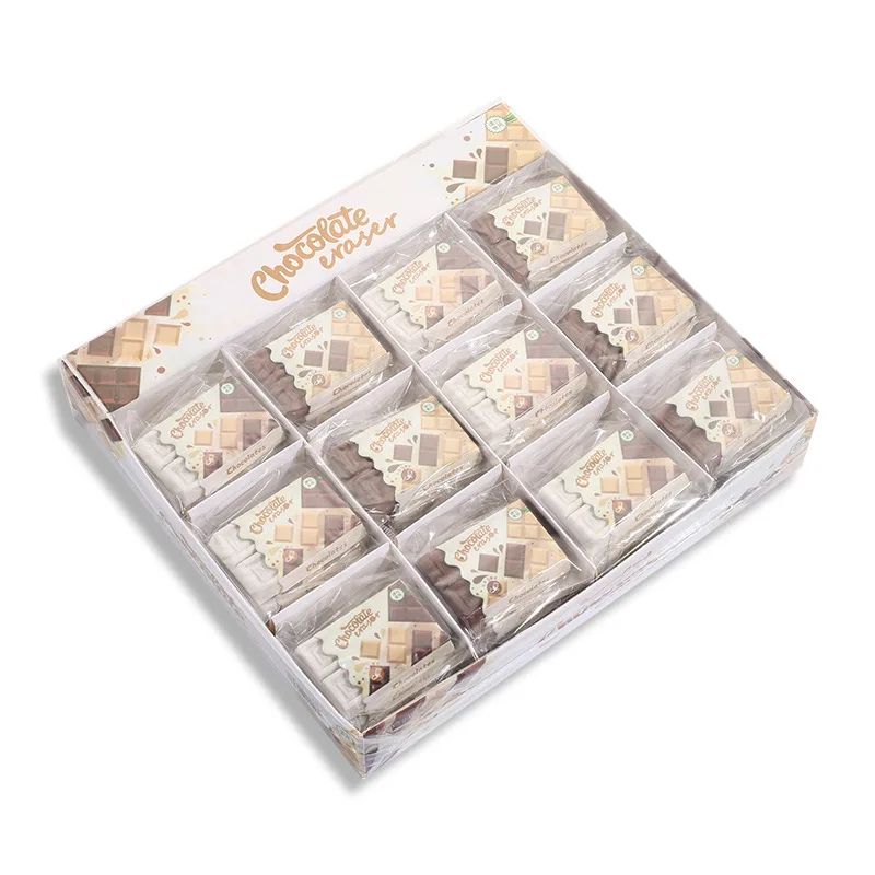 1Pcs Chocolate Design Eraser Cartoon Student Painting Writing Pencil Eraser Stationery Gift School Office Supplies
