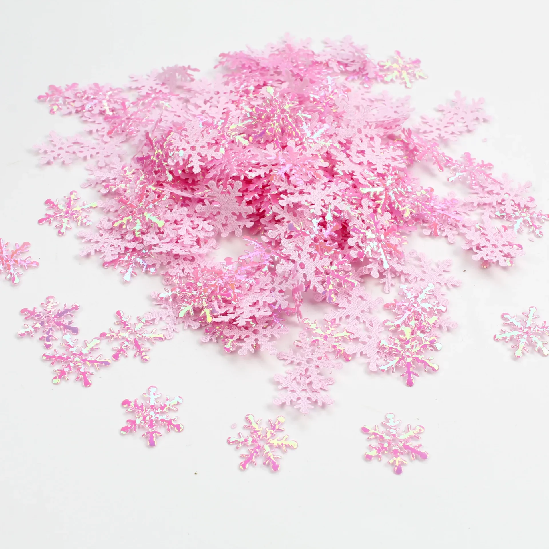 300pcs/pack 2cm Christmas Snowflakes Confetti Xmas Tree Ornaments Christmas Decorations for Home Winter Party Decor Supplies