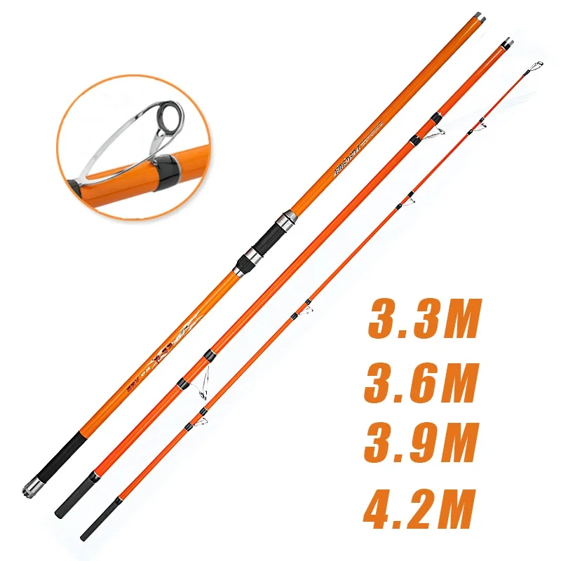 

3.3M 3.6M 3.9M 4.2M 3 Sections 35kg CARP Long Lure Rod Surf Spinning Fishing Rod Hard SK Carbon Fiber Distance Throwing Rod