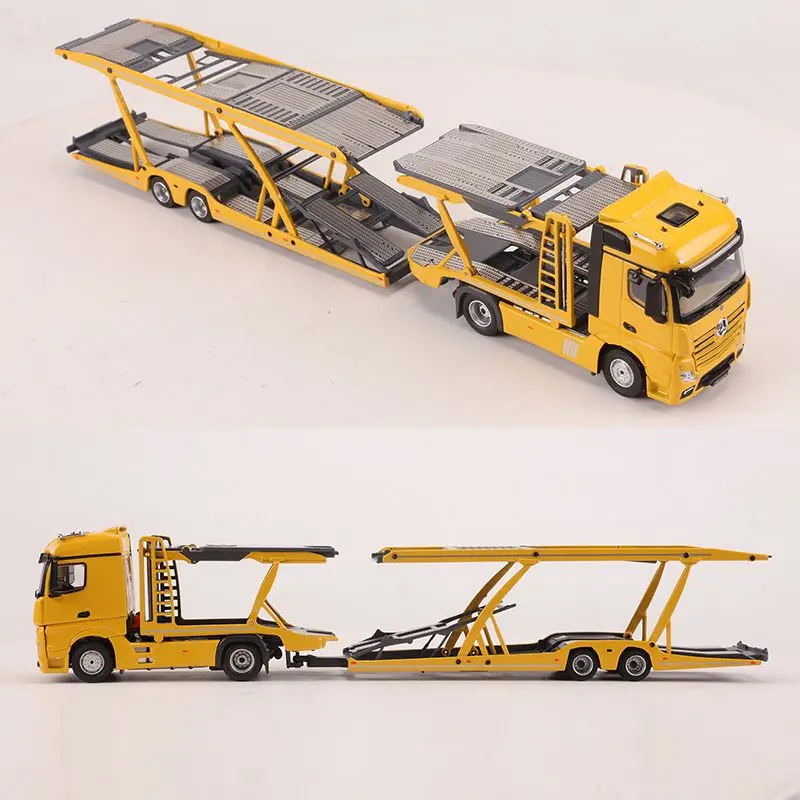 1:64 Alloy Die-casting Model Car Toy Benz Benz Double-Decker Car Transporter Trailer Toys For Boys Collection Gifts