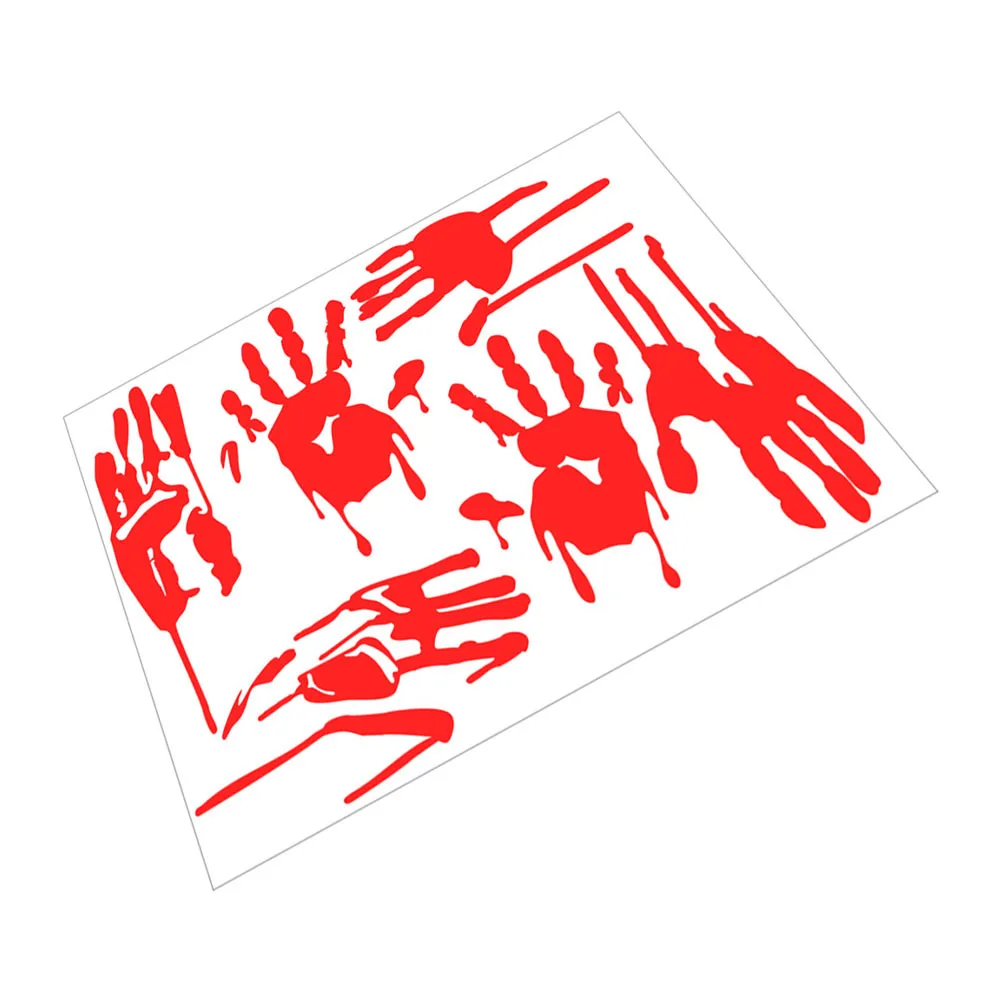 1 Sheet Horror Glow Stickers Blood Hand Print Wall Decal Luminous Halloween Window Sticker for Glass Decoration
