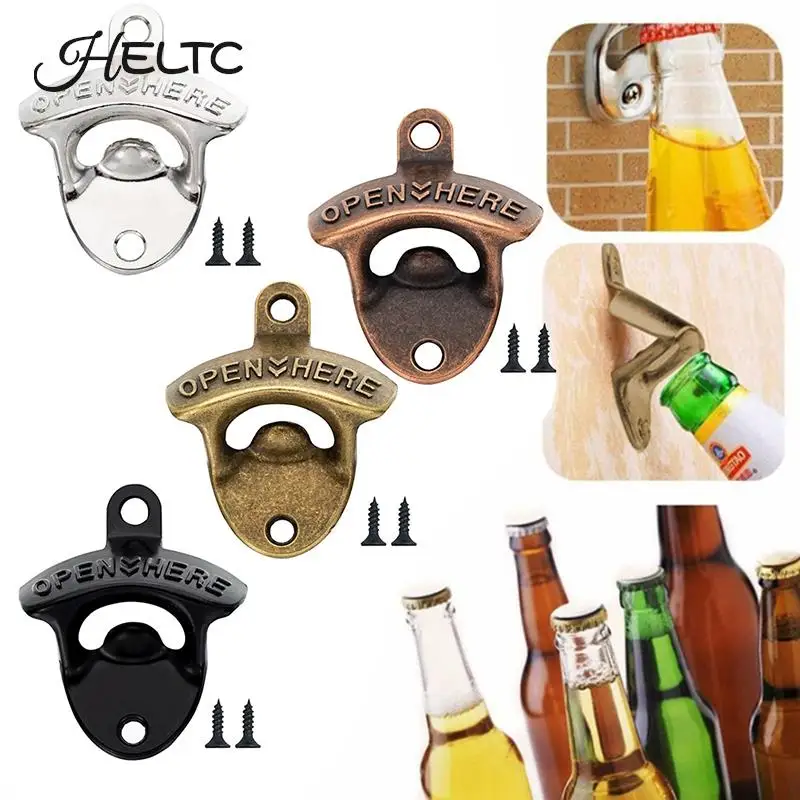 Portable Stainless Steel Wall-mounted Bottle Opener Bar Beer Soda Glass Cap Bottle Opener On The Wall Kitchen Tool Convenient