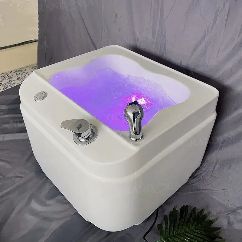 Portable Beauty Salon Massage Acrylic Foot Bath Foot Spa Foot Washing Basin Acrylic Massage Footbath