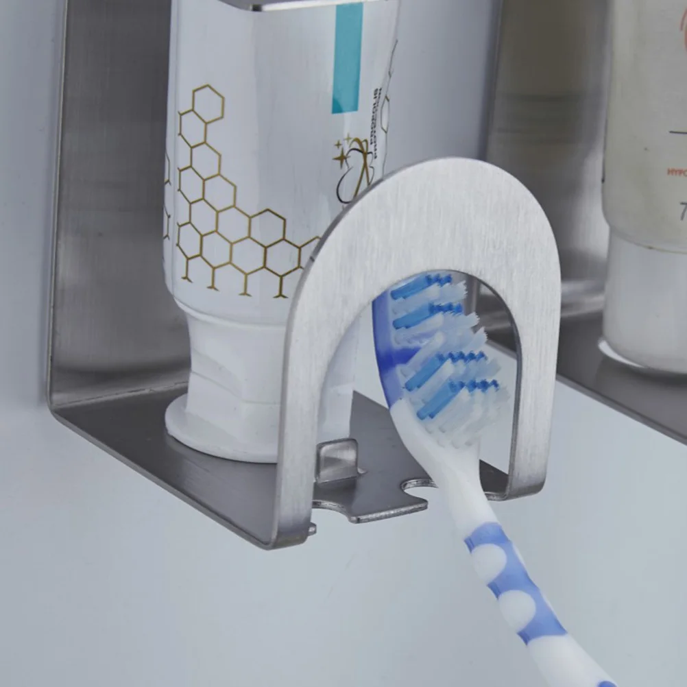 

Multi-Function Stainless Steel Toothbrush Holder Bathroom Wall Mounted Electric Toothbrush Cup Holder Rustproof Space Saving