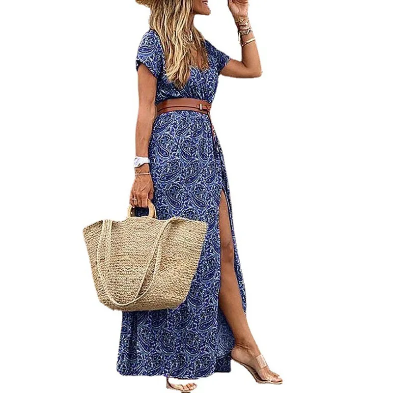 Boho Floral Print Maxi Dress - Amazon Hot Item Women's Beach Cover Up Dress for Vacation & Summer