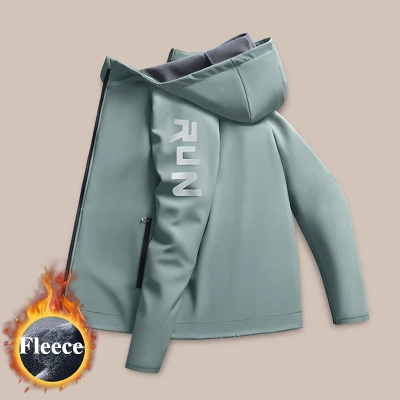 Winter Jacket Windproof Men Soft Shell Fleece Outdoor Waterproof Sports Inner Fleece Lining Outdoor Sports Windbreaker Jacket