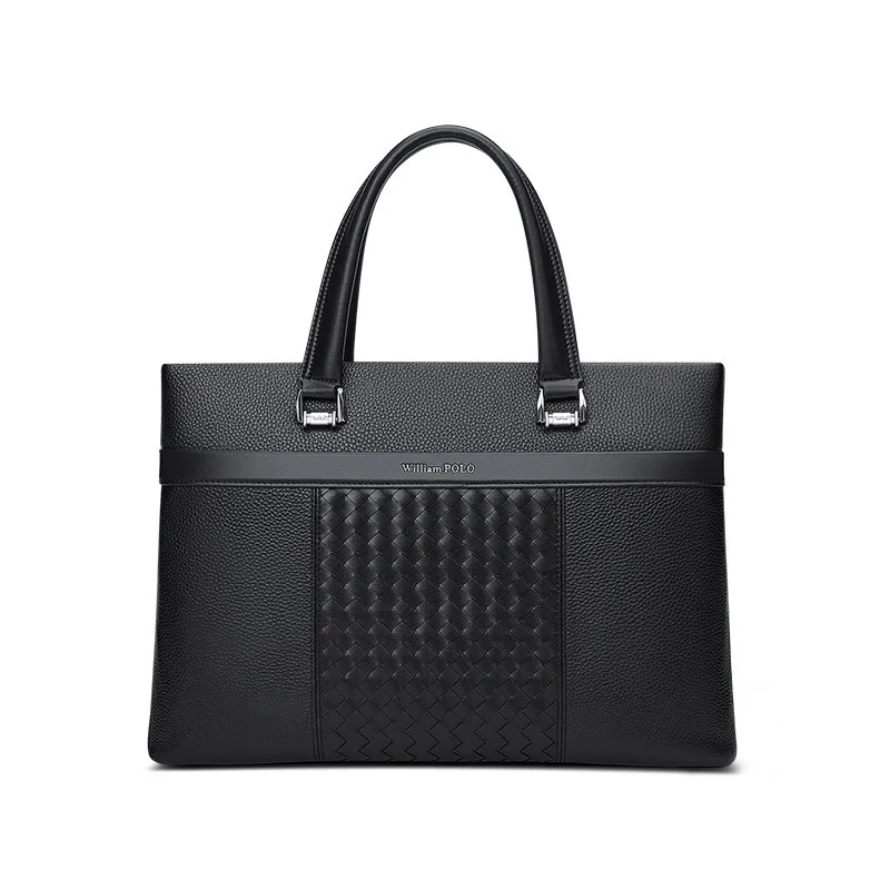 Men's Genuine Leather Bag Briefcase Genuine Leather Business Single Shoulder Men's Crossbody Large Capacity Casual Bag Handbag